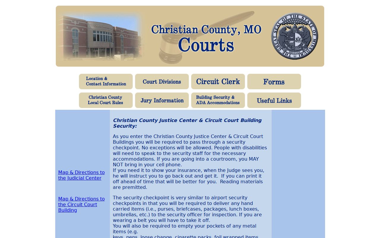Christian County court building security information
