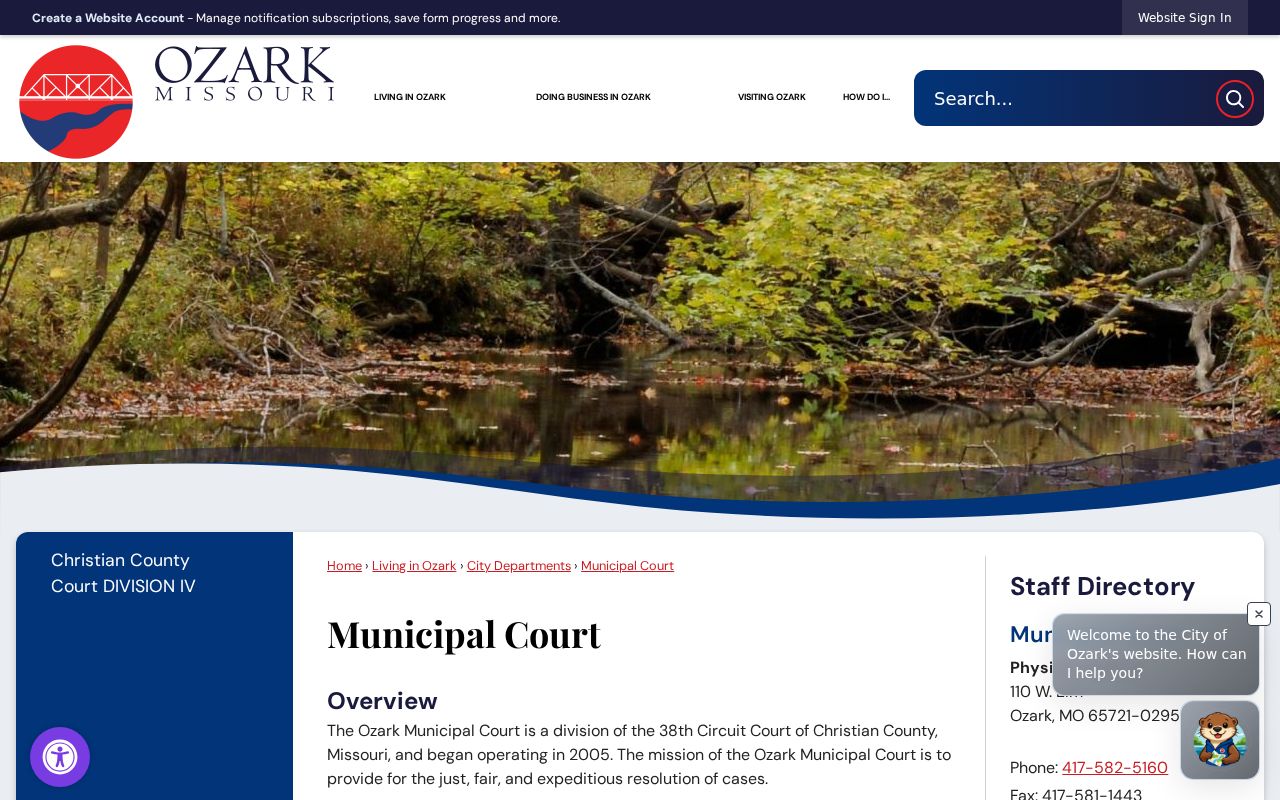 Ozark Municipal Court official information