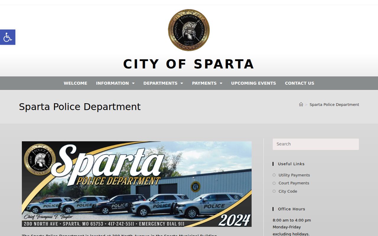 Sparta Police Department contact information