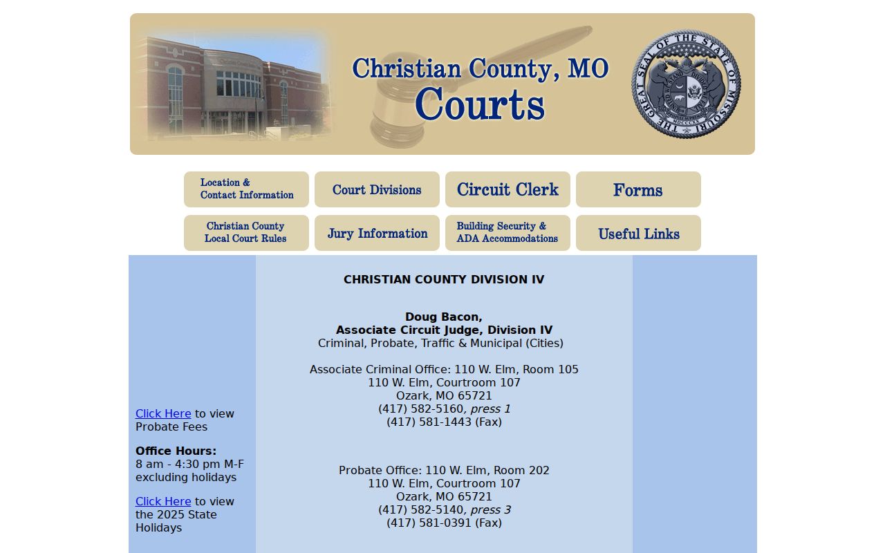 Christian County Associate Circuit Division IV information