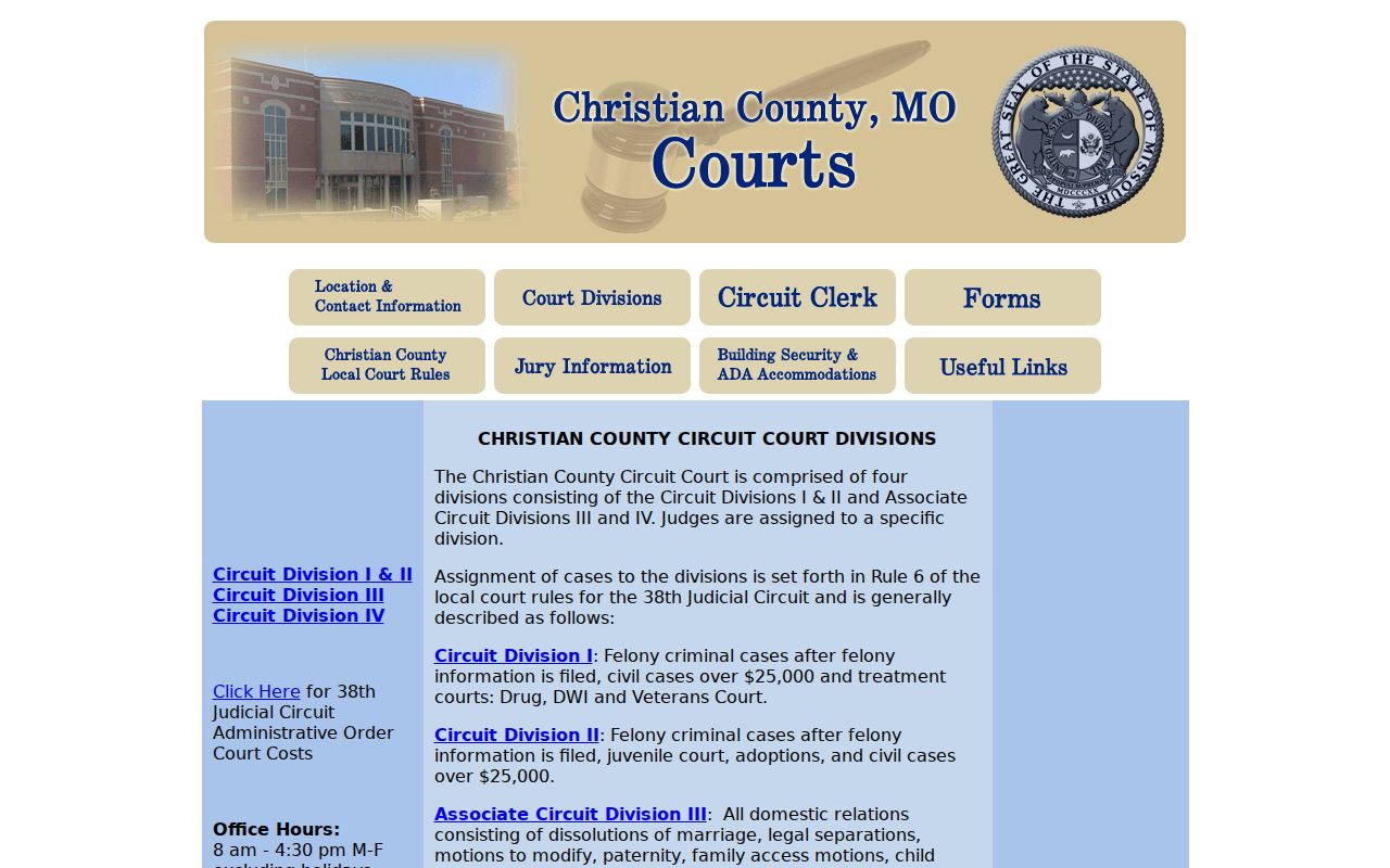 Christian County court division assignments
